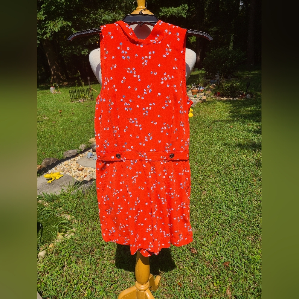 A floral short jumpsuit.
